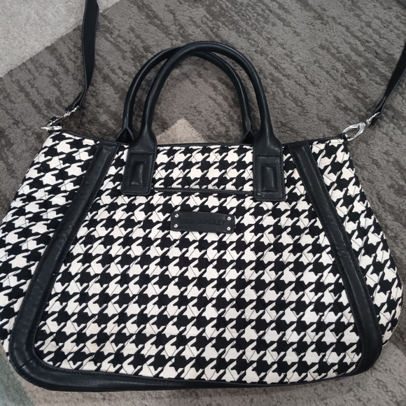 Vera Bradley Black and White Houndstooth Shoulder Bag - Picture 1 of 4